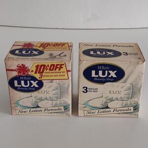 NOS Vintage LUX Lever Bros White Beauty Bar Soap 2 - 3 Packs New Lotion Formula